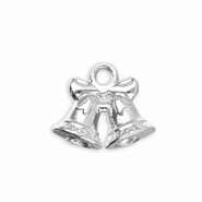 Bedels metaal kerstklokken Silver