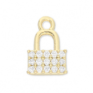 Brass TQ metaal bedels slot Gold-transparent