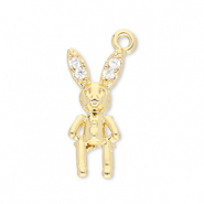 Brass TQ metaal bedels konijn Gold-transparent