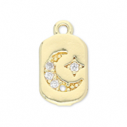 Brass TQ metaal bedels maan en ster Gold-transparent