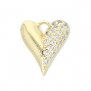 Brass TQ metaal bedels hart Gold-transparent