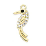 Brass TQ metaal bedels vogel Gold-transparent