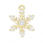 Brass TQ metaal bedels sneeuwvlok Gold-transparent
