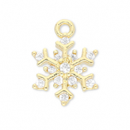 Brass TQ metaal bedels sneeuwvlok Gold-transparent