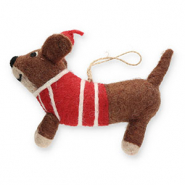 Trendy hangers vilt teckel Brown-red-white