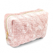 BY31&reg; Etui velvet met gestikte cirkels Light pink