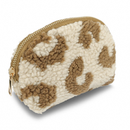 BY31&reg; Etui teddystof met luipaardprint Beige brown-brown