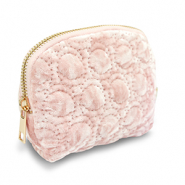 BY31&reg; Etui velvet met gestikte cirkels Light pink