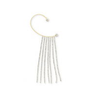 Eco-brass® metaal oorbellen ear cuff met strass Gold-crystal
