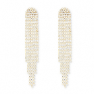 Eco-brass® metaal oorbellen / oorstekers met strass Gold-crystal