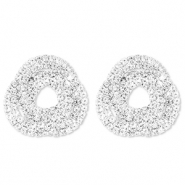 Eco-brass® metaal oorbellen / oorstekers met strass Silver-crystal