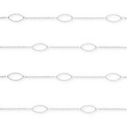 Roestvrij stalen (RVS) Stainless steel onderdelen jasseron ovaal Silver