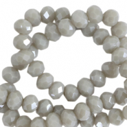 Top Facet kralen 4x3 mm disc Cloudy grey-pearl shine coating