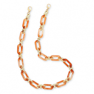 Trendy telefoonkoord van acryl Orange-gold