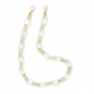 Trendy telefoonkoord van acryl Transparent-gold