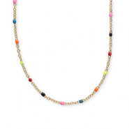 Roestvrij stalen (RVS) Stainless steel kettingen Neon multicolour-gold