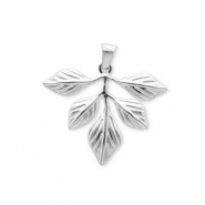 Roestvrij stalen (RVS) Stainless steel bedels blaadjes Silver