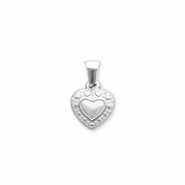 Roestvrij stalen (RVS) Stainless steel bedels hart Silver