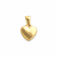 Roestvrij stalen (RVS) Stainless steel bedels hart Gold