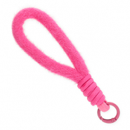 Trendy telefoonkoord pluche Dark pink