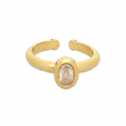 Roestvrij stalen (RVS) Stainless steel ringen Gold-transparent