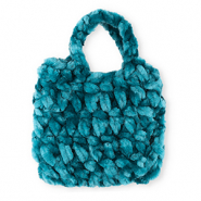 Handgemaakte gehaakte tasjes Petrol blue