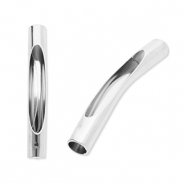 Roestvrij stalen (RVS) stainless steel kralen tube Silver