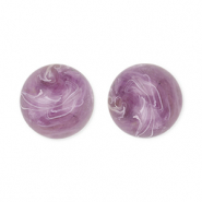 12 mm acryl kralen rond Purple-brown-marble