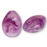 Acryl kralen druppel Purple-brown-marble