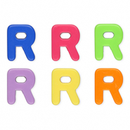 Letterkralen van acryl letter R Multicolour