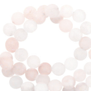 Natuursteen kralen kwarts 4mm mat White peach
