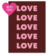 BY31® Sieraden kaartjes "Love" Dark brown-dark pink