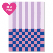 BY31® Sieraden kaartjes lijnen & blokjes Purple-pink-dark blue