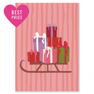 BY31® Sieraden kaartjes slee met cadeaus Pink-red-purple-green
