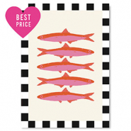 BY31® Sieraden kaartjes vissen Black-white-pink-red