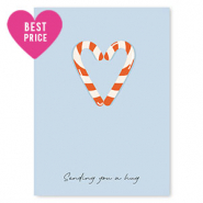 Sieraden kaartjes "Sending you a hug" Light blue