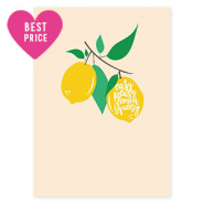 Sieraden kaartjes "Easy peasy lemon squeezy" Beige-yellow