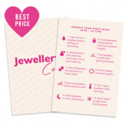 BY31® Sieraden kaartjes "Jewellery care" Engels Off white-pink