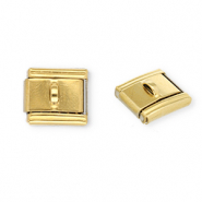 Roestvrij stalen (RVS) Stainless steel Italian charms losse schakels met oogje Gold
