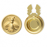 Roestvrij stalen (RVS) Stainless steel button covers rond met bij Gold