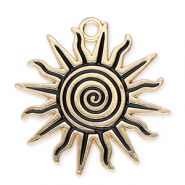 Bedels metaal zon met spiraal Gold-black