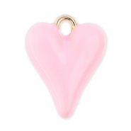 Bedels metaal hart Gold-light pink