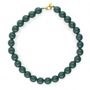 BY31&reg; 16mm acryl kralenkettingen shiny Mediterranea green 19-4517 TCX-gold