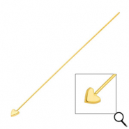 BY31&reg; Roestvrij stalen (RVS) Stainless steel onderdelen nietstiften met hart 70mm Gold