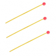 BY31&reg; Roestvrij stalen (RVS) Stainless steel onderdelen nietstiften met bolletje 35mm Gold-red