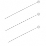 BY31&reg; Roestvrij stalen (RVS) Stainless steel onderdelen nietstiften met bolletje 35mm Silver