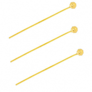 BY31&reg; Roestvrij stalen (RVS) Stainless steel onderdelen nietstiften met bolletje 35mm Gold