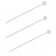 BY31&reg; Roestvrij stalen (RVS) Stainless steel onderdelen nietstiften met bolletje 35mm Silver
