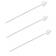 BY31&reg; Roestvrij stalen (RVS) Stainless steel onderdelen nietstiften met hart 35mm Silver