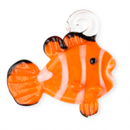 Handgemaakte glasbedels clownvis Orange-white-black